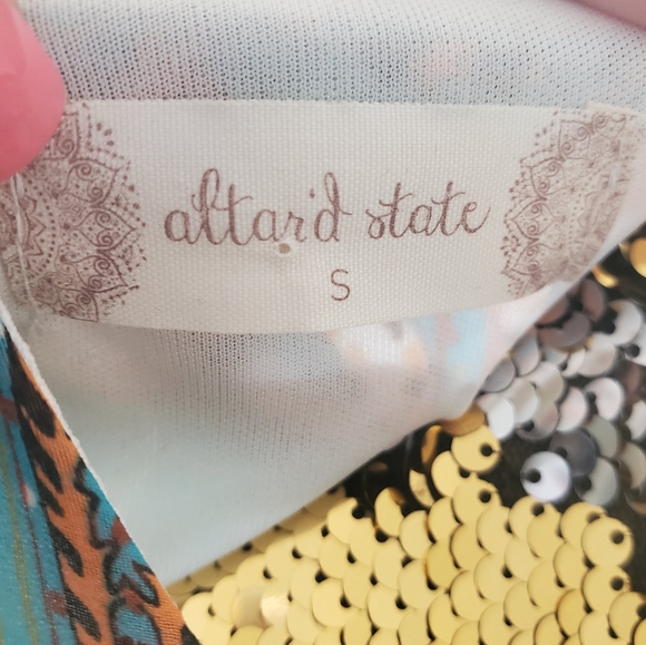 Altar'd State Turquoise Paisley Faux Wrap Long Dress - Picture 6 of 6